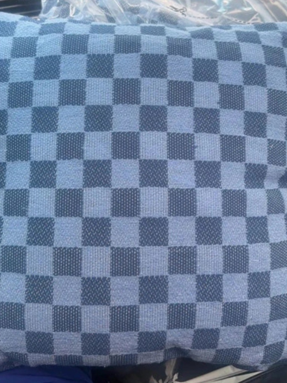 2pc set Target Blue Checker Accent Pillow - Light Blue & Navy